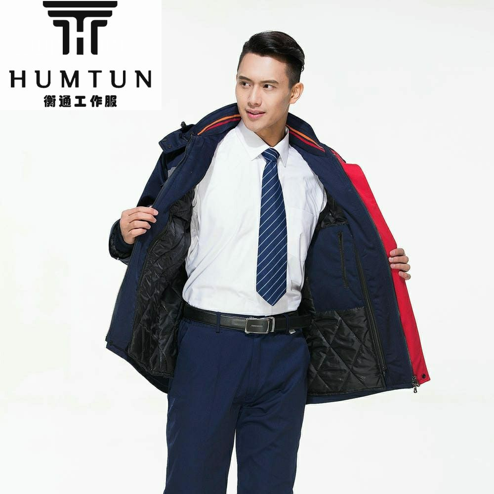 冬季全工藝滌棉紗卡可脫卸棉膽中長款棉衣 工裝定制